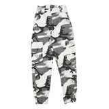 Womens Camo Print Cotton Blend Relaxed Cargo Trousers W22 L26 Elastic Cuffs