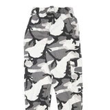 Womens Camo Print Cotton Blend Relaxed Cargo Trousers W22 L26 Elastic Cuffs