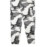 Womens Camo Print Cotton Blend Relaxed Cargo Trousers W22 L26 Elastic Cuffs