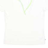 TOMMY HILFIGER Womens White Polo Shirt L Cotton Blend Short Sleeve Casual
