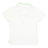 TOMMY HILFIGER Womens White Polo Shirt L Cotton Blend Short Sleeve Casual