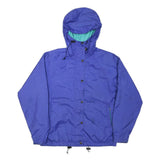 THE NORTH FACE Womens Blue Nylon Outdoor Jacket M Zip Hooded Plain Lightweight