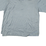 ALAN FLUSSER Mens Blue & Green Short Sleeve Checked Polo Shirt L Cotton Blend