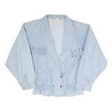 Womens Light Blue Denim Button Jacket S Cotton Blend Plain Casual Stylish