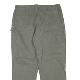CARHARTT Mens Regular Fit Straight Cotton Blend Workwear Jeans W40 L30 Olive
