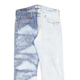 LEVI'S 501 Mens Jeans Blue & White Regular Straight Denim Light W33 L27 Button