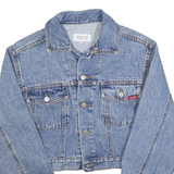 BENETTON Womens Blue Denim Button Jacket S Cotton Classic Crop Casual