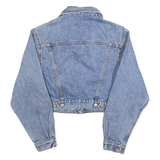 BENETTON Womens Blue Denim Button Jacket S Cotton Classic Crop Casual