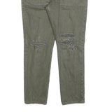 LEVI'S 501CT Womens Jeans Green Classic Straight Denim Rinse W32 L28 Distressed