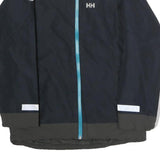HELLY HANSEN Mens Blue & Grey Outdoor Jacket M Cotton Zip Reflective