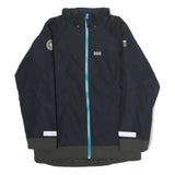 HELLY HANSEN Mens Blue & Grey Outdoor Jacket M Cotton Zip Reflective