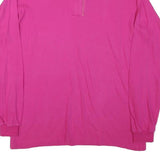 Womens Pink Sweatshirt Half Zip Collar M Cotton Blend Casual Pullover