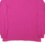 Womens Pink Sweatshirt Half Zip Collar M Cotton Blend Casual Pullover