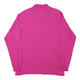 Womens Pink Sweatshirt Half Zip Collar M Cotton Blend Casual Pullover