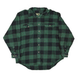 FIELD & STREAM Mens Green & Black Check Flannel Shirt 2XL Cotton Blend Casual