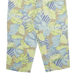 SAG HARBOR SPORT Womens Cotton Blue & Yellow Leaf Print Classic Straight