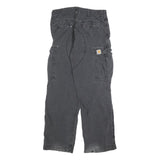 CARHARTT Mens Regular Black Cotton Blend Cargo Trousers W30 L30 Workwear