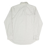 RALPH LAUREN Mens White & Black Checked Cotton Blend Shirt L Classic Fit