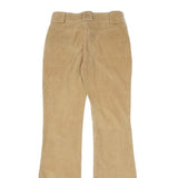 GUESS Womens Cotton Blend Beige Regular Flared Trousers W26 L31 Stretch Comfort