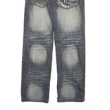JDN Mens Regular Fit Blue Denim Jeans W26 L27 Stud Detailing Straight Leg Cotton