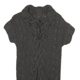 TED BAKER Womens Grey Cable Knit Chunky Jumper Round Neck M Cotton Blend