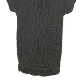 TED BAKER Womens Grey Cable Knit Chunky Jumper Round Neck M Cotton Blend