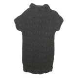 TED BAKER Womens Grey Cable Knit Chunky Jumper Round Neck M Cotton Blend