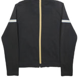 REEBOK Womens Black & Beige Zip Up Hoodie M Casual Slim Fit Cotton Blend