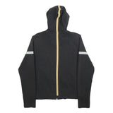 REEBOK Womens Black & Beige Zip Up Hoodie M Casual Slim Fit Cotton Blend