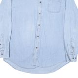 CROFT & BARROW Mens Blue Cotton Blend Shirt L Button-Down Collar Classic Fit