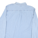 CROFT & BARROW Mens Blue Cotton Blend Shirt L Button-Down Collar Classic Fit