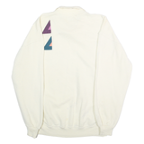 JERZEES Womens White & Multicolour Geometric Pullover Sweatshirt XL Collar