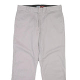 DICKIES Mens Cotton Blend Beige Regular Fit Straight Leg Trousers W36 L30
