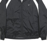 NIKE Mens Black & White Zip Jacket XL Nylon Sportswear Athletic Windbreaker
