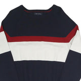 TOMMY HILFIGER Mens Navy & Red & White Patterned Pullover Crew Neck Basic Knit M