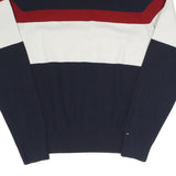 TOMMY HILFIGER Mens Navy & Red & White Patterned Pullover Crew Neck Basic Knit M