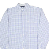 WRANGLER Mens Blue & White Check Shirt M Cotton Blend Long Sleeve Button Collar