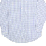 WRANGLER Mens Blue & White Check Shirt M Cotton Blend Long Sleeve Button Collar