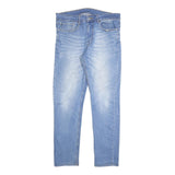 Light Blue Womens Slim Jeans Denim Stone Wash W34 L30 Zip Closure