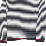 TOMMY HILFIGER Womens Navy & White Stripe Patterned Crew Neck Basic Knit Jumper