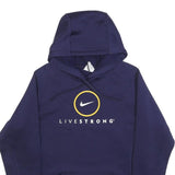 NIKE Mens Navy Blue Livestrong Pullover Hoodie XS Sports Casual Activewear