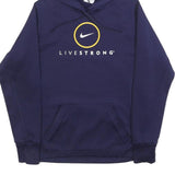 NIKE Mens Navy Blue Livestrong Pullover Hoodie XS Sports Casual Activewear