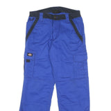 DICKIES Mens Regular Blue & Black Workwear Cargo Trousers W30 L30 Durable Cotton