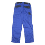 DICKIES Mens Regular Blue & Black Workwear Cargo Trousers W30 L30 Durable Cotton