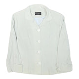 DANIELLE MARIANI Womens White Cream Button Jacket S Polyester Blend Plain