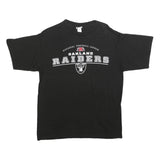 LEE Mens Black Oakland Raiders Graphic T-Shirt L Short Sleeve Crew Neck NFL