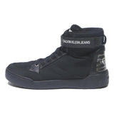 CALVIN KLEIN JEANS Womens Lace-Up High Top Trainers Black Leather UK 5 Stylish