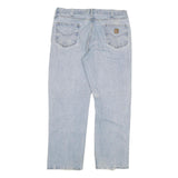 CARHARTT Mens Jeans Blue Relaxed Straight Denim Light W40 L32 Zip Comfortable