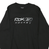 REEBOK Mens Black Rbk Hockey Long Sleeve Crew Neck T-Shirt S Cotton Blend
