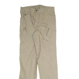 Beige Mens Regular Fit Straight Cotton Blend Trousers W31 L32 Casual Wear